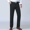 Calça masculina de verão calças finas de terno masculino ousado de algodão 100% algodão reto de calças soltas