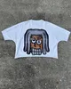 Tişört y2k harajuku hip hop büyük boy karikatür karakter grafik baskı gevşek erkekler kadın yuvarlak boyunlu pamuk kısa kollu üstler 240507