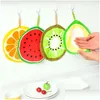 Limpeza de panos criativos de pano de frutas estampas de cozinha pendurada Hand Hand Hand Dish Rak Prato com guardana