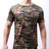 Kamouflage t shirt mode tryck kamouflage kort ärm is cool silkeslen sommarmän snabb torr rund nacke kort ärm