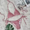 2024 Sexig bikini handgjorda pärlstavar kristall delade kvinnors baddräkt ny kund H515-42
