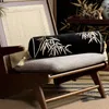 Kudde kinesisk bambublad broderi kolonn rund säng rulla chic dekorativ ryggrad lumbal kast retro soffa stol dekro