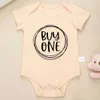 Rompers nyfödda köper en gratis och rolig tvillingbaby tät passande kostym Kreativ trend för små barn och flickor Sätt populära babykläder i EuroPel240514L240502
