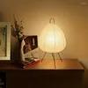 Table Lamps Japanese Design Lamp Printed Rice Paper Light Bedroom Desktop Decoration Indoor Lighting Desk Support Drop