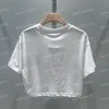 Designer Crop Tops Summer Women Cotton T Shirts Fashion Print Short T Shirts White Short Sleeved O Neck Tees Design Clothing