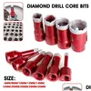 Professional Drill Bits 6Mm-35Mm Diamond Dry Bit M14 Thread Core Vacuum Braze Drilling Ceramic Granite Marble Tile Hole Saw Drop Deli Dh0Ed