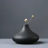 Black Ceramic Small Vase Home Decoration Crafts Tabletop Ornament Simplicity Japanesestyle 240513