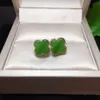 Dignified and glossy earrings Vaned family Jade Sun Green Boutique Earrings Seiko Gold inlaid Lady Womens
