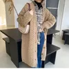 Women's Knits HELIAR Women Green Rib Thickened Warm Sweater Coat Loose Single-breasted Cardigan Knit Office For Fall Winter