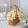 装飾的な花5SPRING PEONIES BIDS SIMULED ROSES HOME DECOR WEDDING HALL