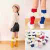 Kids Socks Baby girl knee high socks Angel wings Summer autumn pure cotton socks Solid color childrens short socksL2405