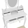 ZK20 Modern Concis 4-Drawer Rotation à 360 degrés Dresseur de miroir amovible White