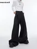 Mäns byxor Mauroicardi Spring Autumn Long Loose Casual Black Flowy Soft Pleated Baggy Wide Leg Men with High midje Korean Fashion2024