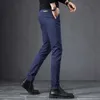 Men's Pants Autumn Winter Mens Business Slim Casual Pants Frosted fabric Fashion Classic Style Elasticity Jobs Trousers Male Plus size 38 Y240514