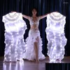 Bühnenverschleiß adt luminöses weißes Licht LED LED Veil Schleier für Frauen Bellydance Oriental Belly Dance Dancing Accessoires Drop Lieferung ein Dhcuz