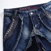 24SS Designer Patches Detail Biker Fit Mens Jeans Men Slim Motorcycle For Fashion Mens Vintage Distressed Denim Jean Pants
