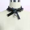 Justerbar spetschoker med klocka söt söt gotiska choker halsband krage för kvinnor flickor avtagbara cosplay party smycken kedjor