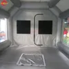 Gratis fartyg 10x6x4mh (33x20x13.2ft) Silvrig uppblåsbar färgbås för bilspraybås luftfiltertält garage tält