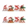 Gift Wrap 10pcs DIY Triangle Christmas Supplies Pocket Cookies Pouch Santa Claus Paper Box Red Candy