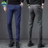 Men's Pants Autumn Winter Mens Business Slim Casual Pants Frosted fabric Fashion Classic Style Elasticity Jobs Trousers Male Plus size 38 Y240514