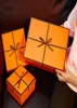 Luxurio grande vaso per fiocco con fiocco di seta arancione box da regalo per matrimoni per la sciarpa per la vendita di cartone imballaggi box dollari decorativo 66610987