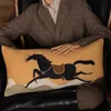 Horse Pillows Retro Brown Cushion Case Luxury Decorative Pillow Cover For Sofa 45x45 Embroidery Art Living Room Home Decoration 240508
