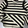 Top girls dress suits Autumn kids Tracksuit Size 100-150 designer baby Black and white striped sweater and Cotton skirt Dec05