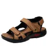 패션 Roxdia 새로운 통기성 샌들 샌들 샌들 정품 가죽 여름 해변 신발 남자 슬리퍼 인과 신발 플러스 크기 39 48 RXM006 B24L# 6174