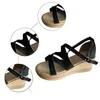 Knee High Sandals for Women Ladies Summer Casual Solid Colour Buckle Thick Bottom Large Size Slope Women Cute Wide Width Sandals 240515