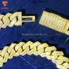 Jóias de jóias de moda Hip Hop bling luxuoso pulseira cubana gelada fora Moissanite Diamond Colar Silver 925 Link Chain