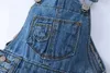 Overaller 0-8t Spring Kids Sammantaget ultratunna byxor pojkar flickor hängande bib denim byxor barn jeans jumpsuit barnkläder d240515