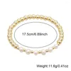 Strand Go2Boho Real Freshwater Pearl Bracelet Fashion Jewelry Elastic Gold Plated Natural Stone Mix Beaded Stretch Bracelets For Women