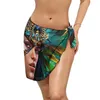 Personaggio Lady Beach Bikini Cover Up International Women Day Chiffon Wrap Swirts Women Pattern-Ups Elegant Beachwear