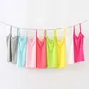 Vest V-Tree Childrens Underwear Model Cotton Girls Tank Top Candy Colored Girls Tank Top Childrens Single Top Underwear 2-12 Yearsl2405