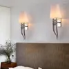 Vägglampa kreativa vardagsrum lampor svart vit trasa täcke dekor els sovrum korridor matsal guld silver sconce armatur