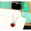 سوار القلب المصمم قلادة قلادة Tiffanyjewelry S925 Silver Tiffanynecklace Jewlery Sterling High Edition Peach Heart Coll مع Box 157