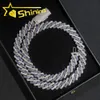 Fijne sieraden Iced Out Hip Hop Chain S925 Gold Golde VVS-FL Moissanite Mixed Synthetic Spinel Blue Fashion Long Necklace