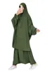 Vêtements ethniques prière musulmane Femmes long Khimar Prayer Garment 2 pièces Set Abaya Robe Pant Suits Ramadan Vêtements Kaftan Djellaba Islam Jilbab T240515