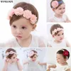 Hårtillbehör koreanska baby pannband tillbehör nyfödd blomma pannband baby flicka hår tillbehör diy smycken barns foton D240514