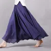 Scherma Sherhure 2024 Women Cotton and Linen Long Gonnes Elastic Waist Maxi Skirts Beach Beach Boho Vintage Summer Skirts Faldas Saia Y240513