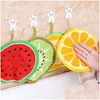 Limpeza de panos criativos de pano de frutas estampas de cozinha pendurada Hand Hand Hand Dish Rak Prato com guardana