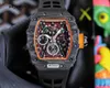 RM Racing Wrist Watch Super Mechanical Chronograph Wrist Watches RM50-03 Advanced Mens Devil Trend Big Dial Technology Designer Couleurs