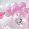 Décoration de fête Kit d'arc de couronne de ballon rose comprenant des papillons colorés en 3D adaptés aux anniversaires des filles décorations de la Saint-Valentin