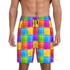Men's Sleepwear Short Sleep Pants Colorful Square Pattern Mens Pajamas