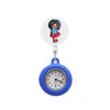 Pocket Watches Black Girl 10 Clip Sile Brooch Fob Medical Nurse Watch Alligator Hang Clock Gift Glow Pointer In The Dark Retractable A Otdne