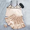 Denilyn Sexy Sling Dress amueblando los pantalones cortos de moda de la moda de verano para mujeres Pajamas de seda de hielo F51526