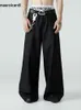 Mauroicardi Spring Autumn Long Loose Casual Baggy Flowy Soft Black Pleated Wide Leg Pants Men Luxury Designer Emo Clothing 240511