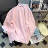 Polos féminins 2024 Blouses roses bouton chemises à la broderie élégante à manches longues florales coton coton décontracté print