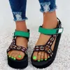 Сандалии моды Sandals Women Shoes Summer Ladies Casual Welge Chunky Gladiator Big Size 43 EC5F