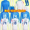 Manches longues 2024 Jerseys de football italien Maglie da calcio totti verratti chiesa italia 24 25 shirts de foot